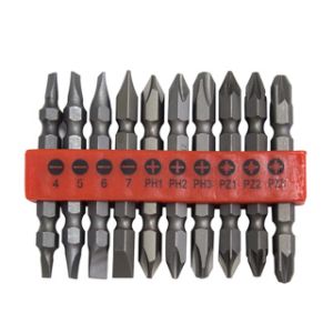 SET DE PUNTAS DOBLES PARA ATORNILLADORES DE 10 PIEZAS HE042042