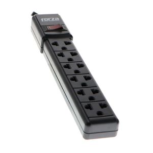 FORZA POWER STRIP 6 OUTLETS CIRCUIT BREAKER 110V US BLACK / REGLETA 6 TOMAS