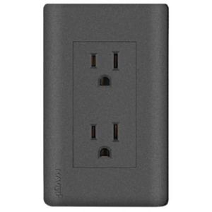 TOMACORRIENTE DOBLE POLARIZADO 15A 125/250V NEGRO AQUA