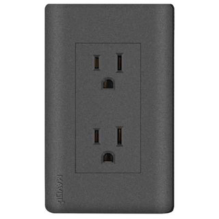 TOMACORRIENTE DOBLE POLARIZADO 15A 125/250V NEGRO AQUA